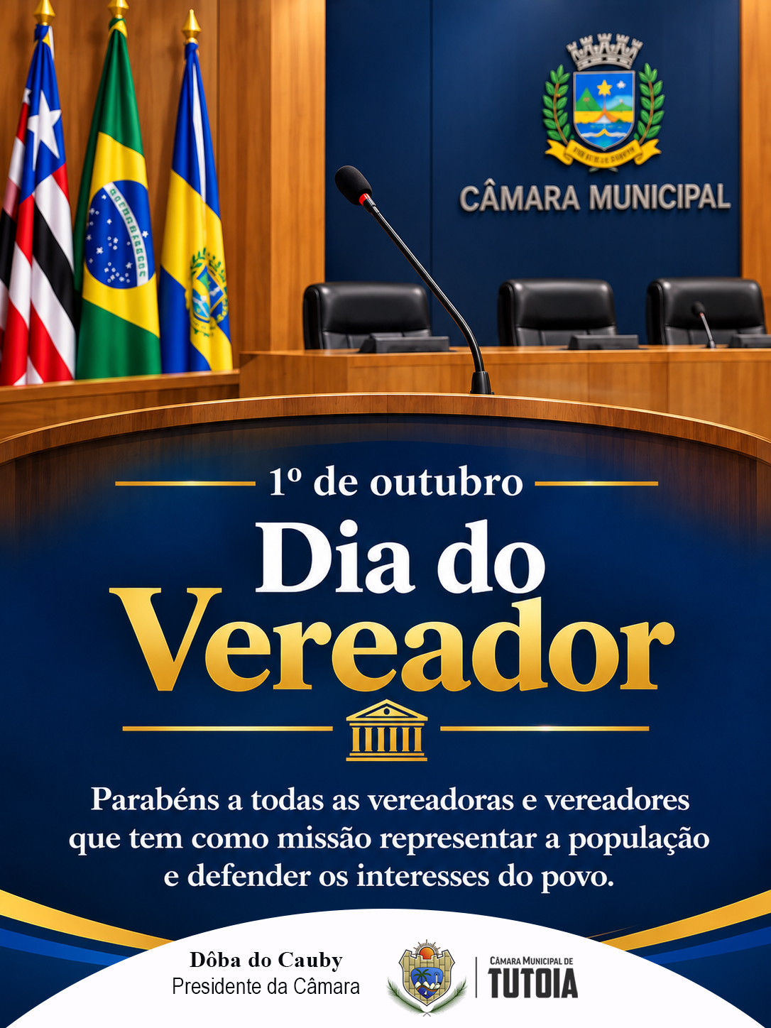 1º de outubro - Dia do Vereador - 2026